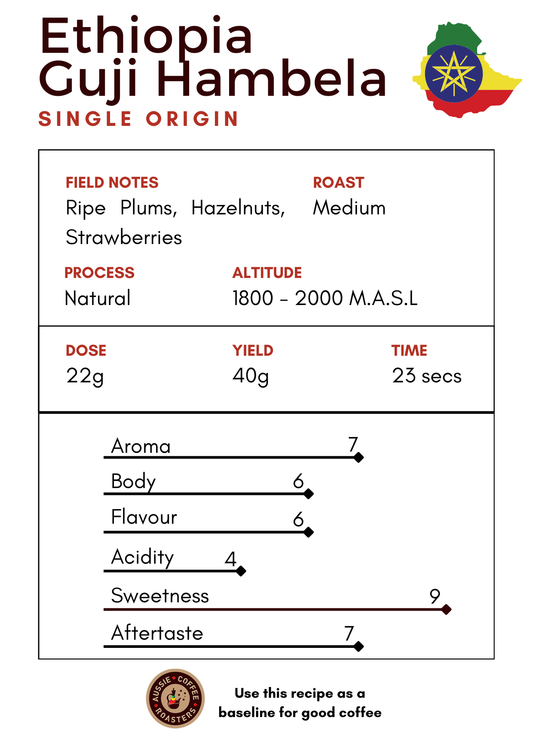 Single Origin Coffee Ethiopia Guji Hambela Gr 2 – Medium Roast
