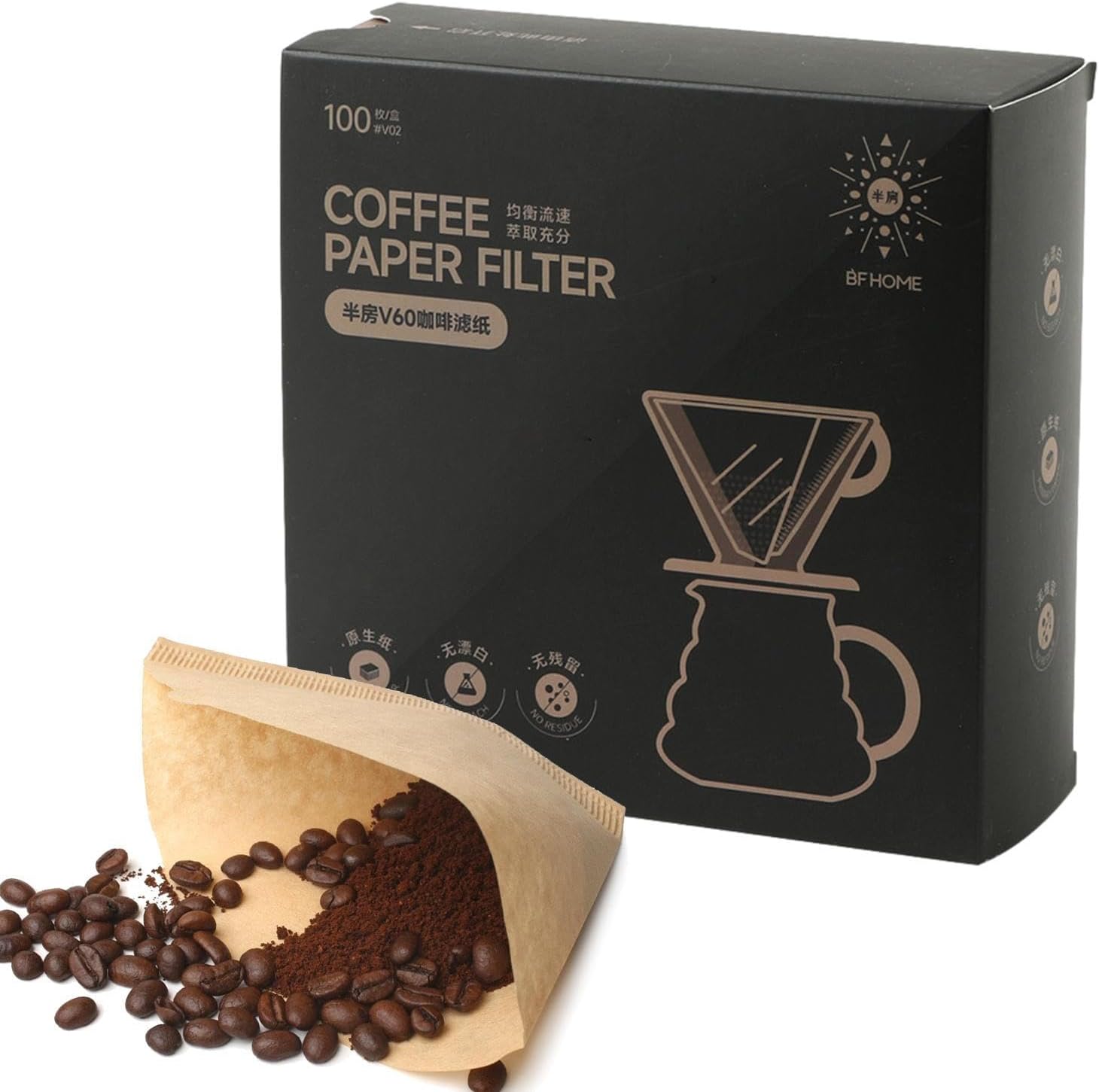 Paper Coffee Filters 100 Disposable Coffee Filters