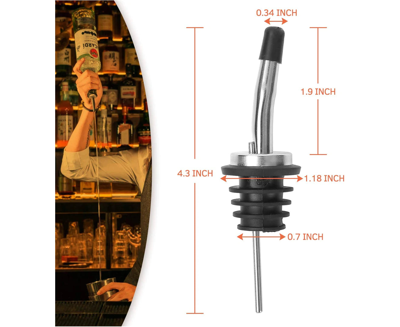 Stainless Steel Classic Bottle Pourers Tapered Spout