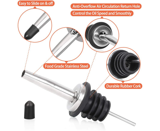 Stainless Steel Classic Bottle Pourers Tapered Spout